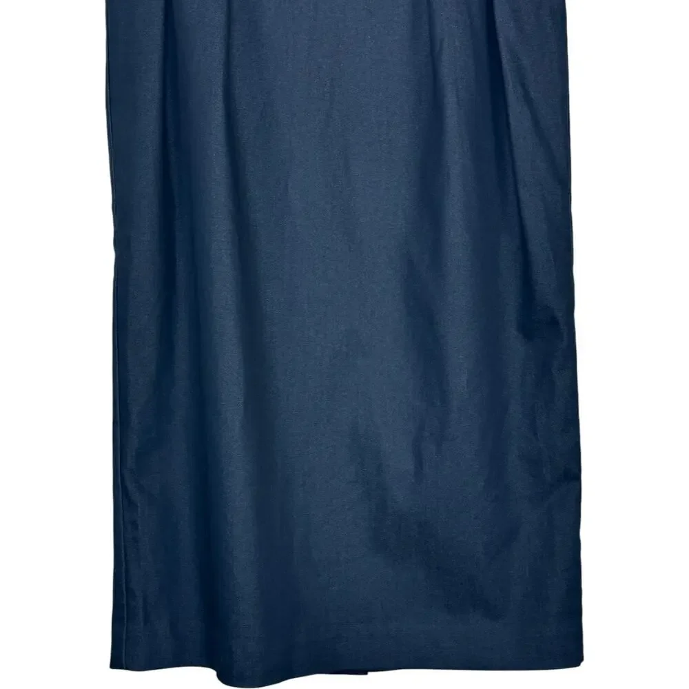 Worthington‎ Pencil Skirt Women 4 Navy Blue Belted Knee Length Career Workwear